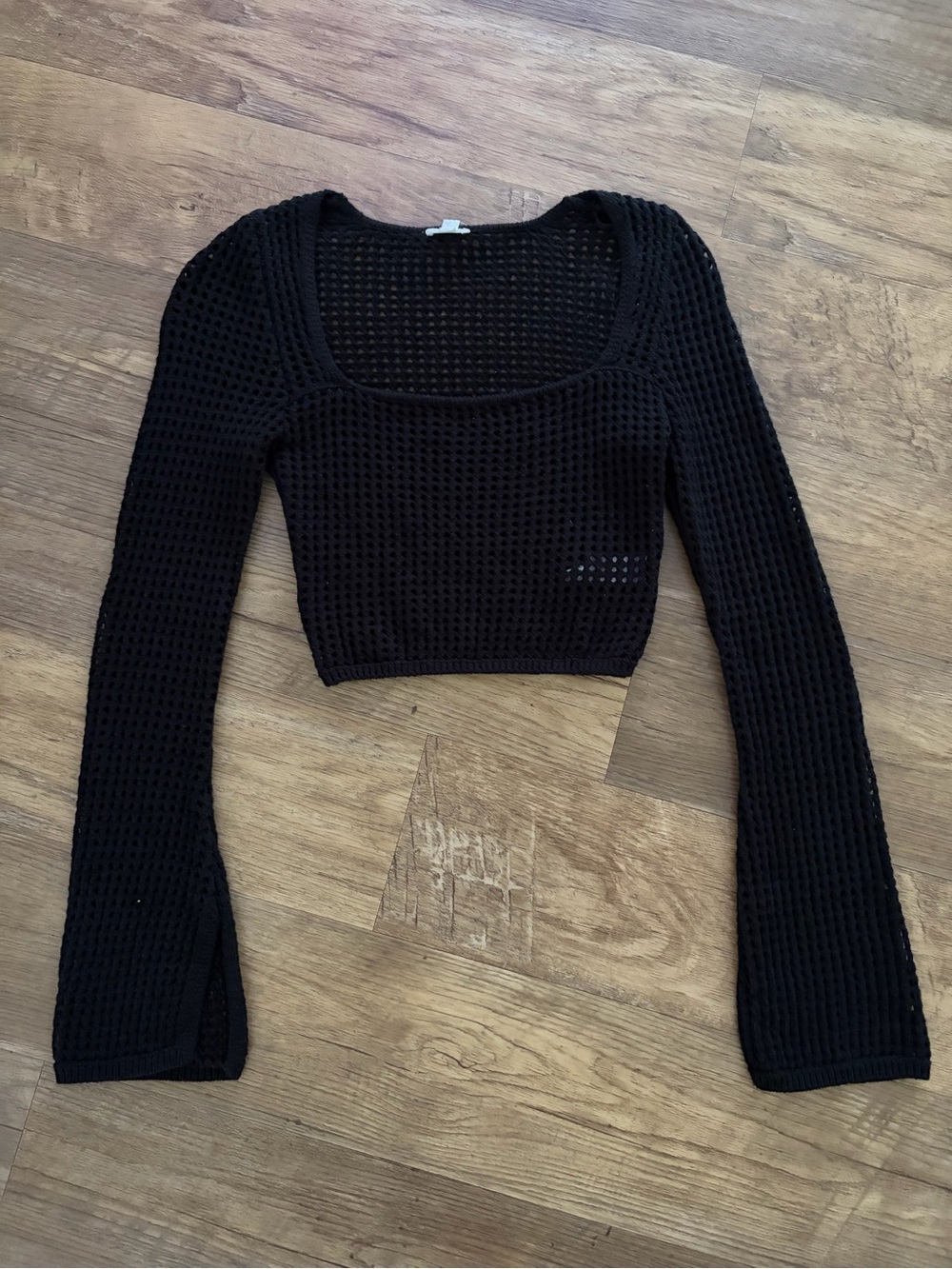 Black Garage long sleeve mesh top